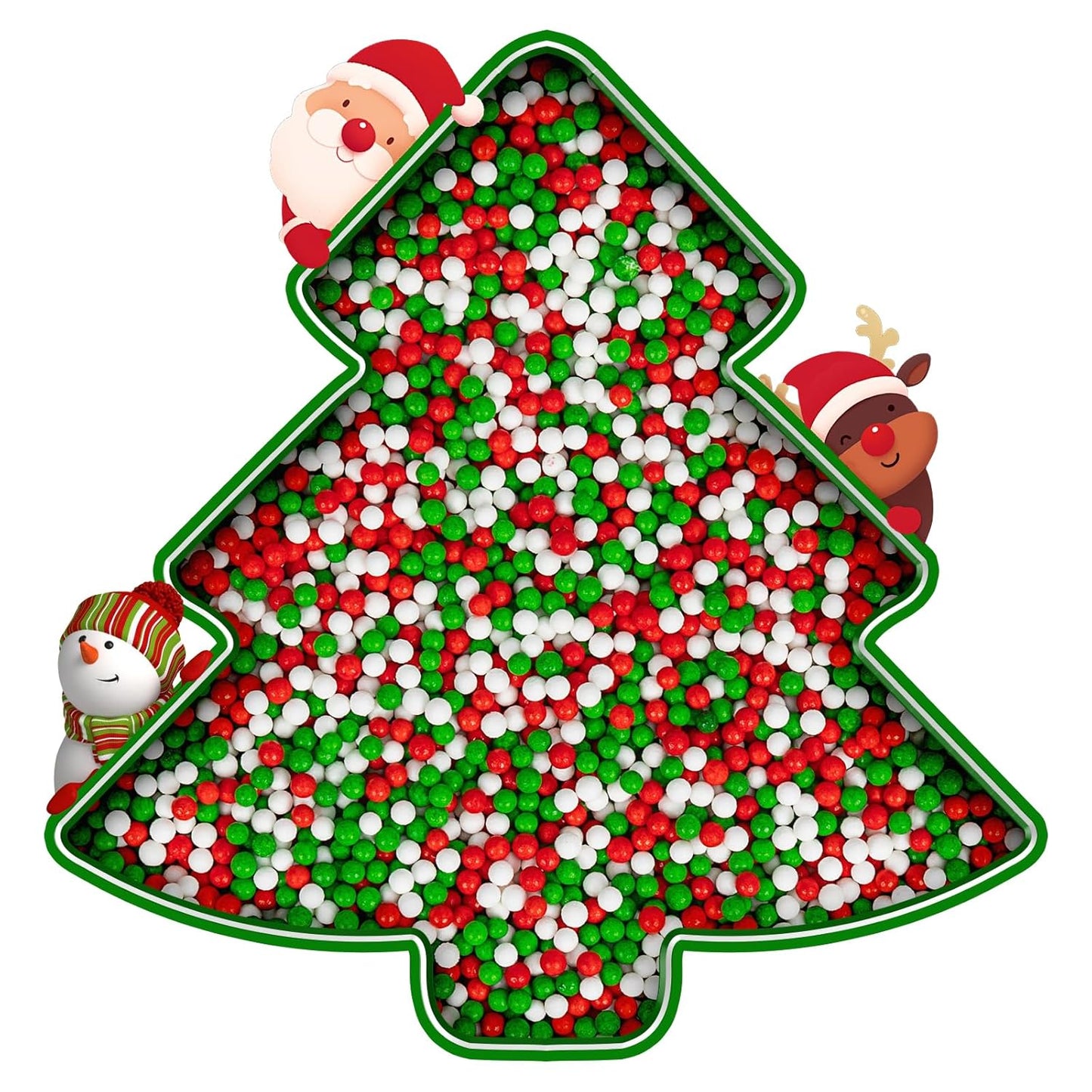 Christmas Nonpareils Sprinkles for Cake Decorating,130g White Red and Green Mini Pearls Mix,Edible Sugar Holiday sprinkle for Cupcake Toppers, Cookie, Ice Cream Decorations Christmas Party Supplies