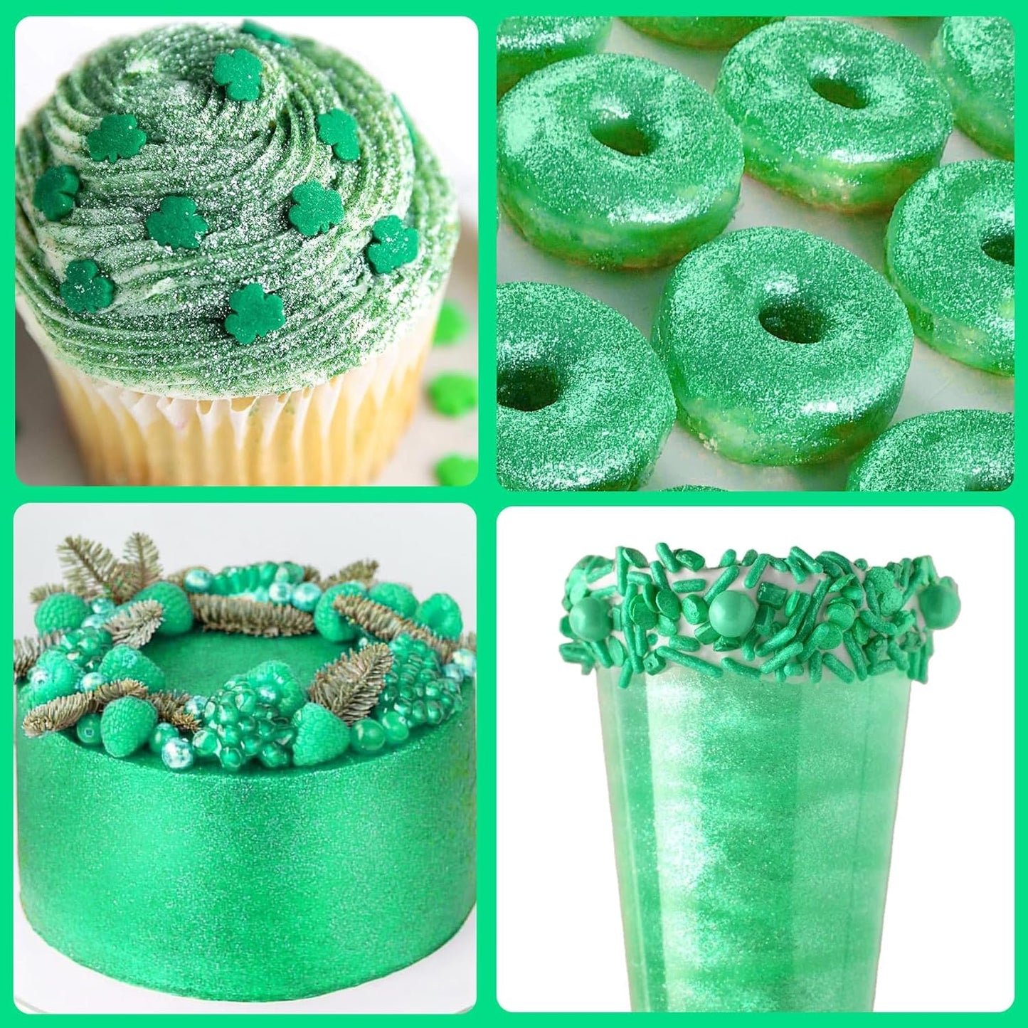 Edible Glitter - 30g / 1oz Luster Dust Edible Glimmer Powder for Sparkling Drinks, Foods, Wine, Cake - Food Grade Shimmer Dust Powder for Baking, Beverage, Cookies Decoration