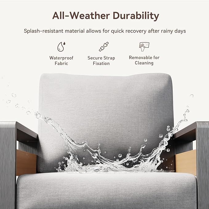 Aoxun Aluminum Patio Furniture Set, 7 Seats Luxury Metal Patio Conversation Sets - Image 6
