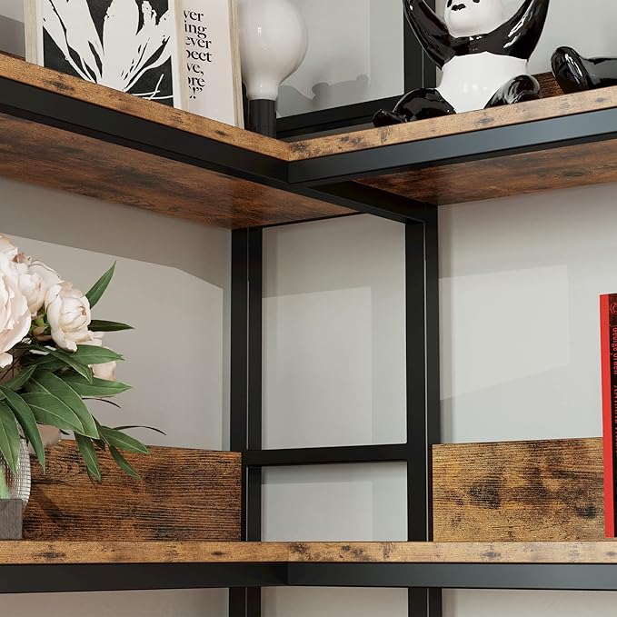 IRONCK Corner Shelf 5 Tiers 70LB Capacity L-Shaped Bookshelf - Image 5