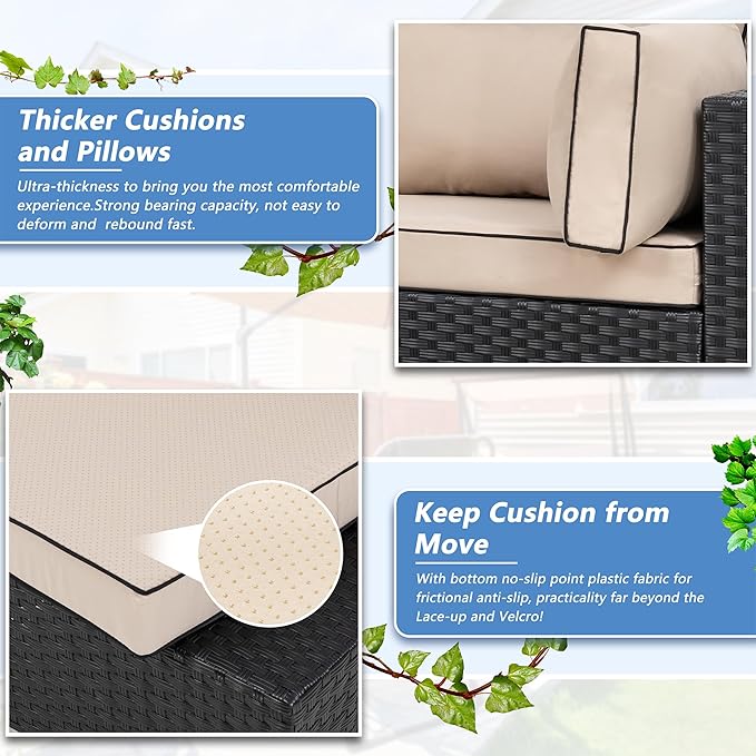 5 Piece Outdoor Patio Furniture Set, All Weather Conversation Set - Image 3
