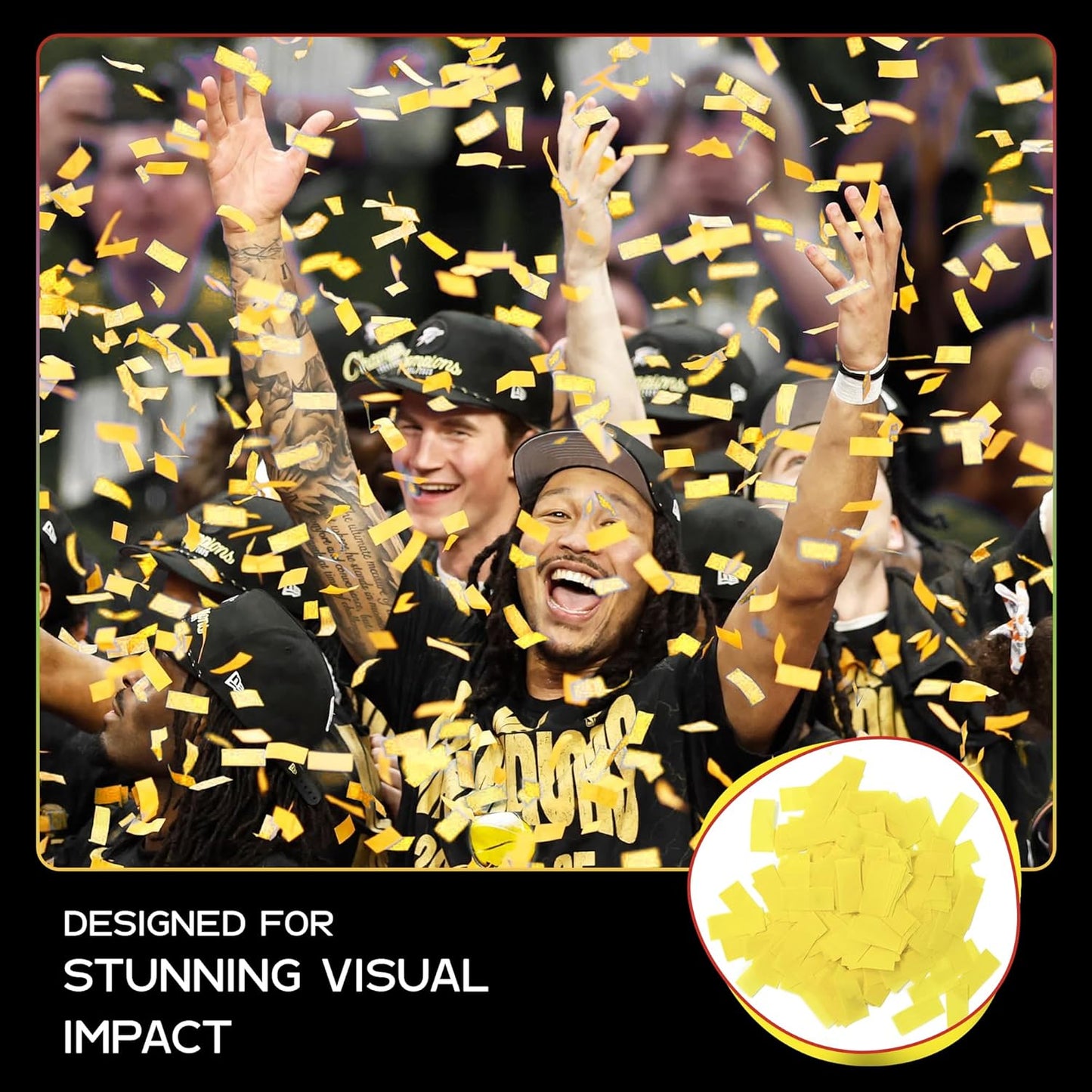 Ultimate Confetti, Yellow Biodegradable Confetti - Rectangular Fluttering Tissue Paper Confetti for Cannon and Launcher use – Best for Gender Reveal, Parties, Concerts and Weddings - 20 lb, 320 oz