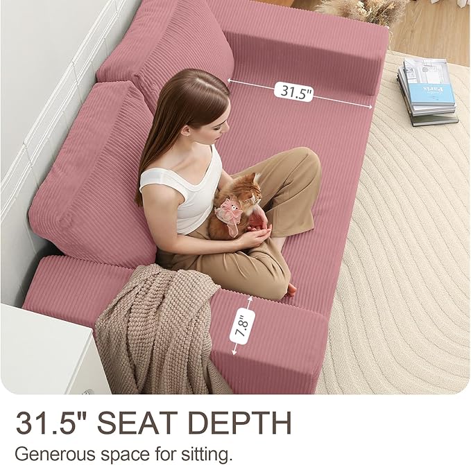 COMAX Convertible Sofa Bed Queen, Folding Fold Out Couch Bed, Floor Futon Couch - Image 7