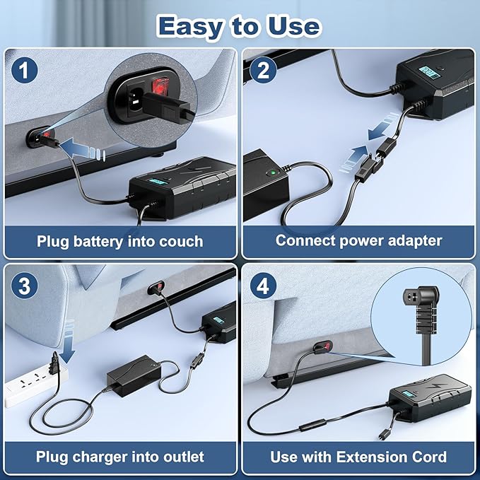 SWANPOW Battery Pack for Reclining Furniture, 2500mAh Universal Recliner - Image 6