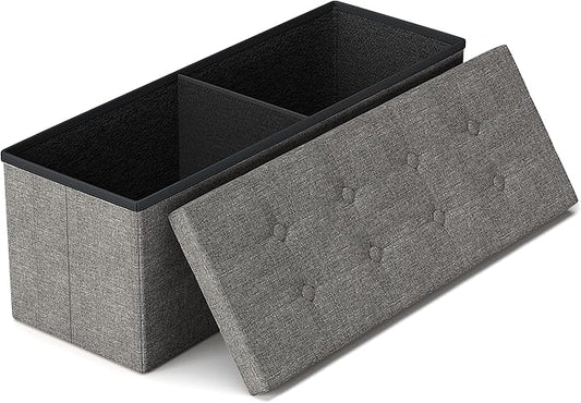 GLAXYFUR 43.3 inches Folding Storage Ottoman Bench Storage Chest Footrest by GLAXYFUR
