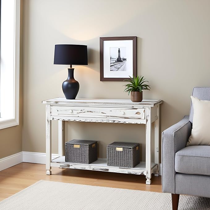 Alaterre Furniture Rustic Country Cottage Console Table - Image 2