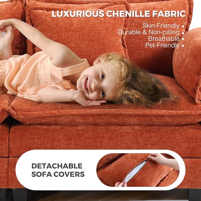 ELUCHANG Oversized 79" Modular Sectional Sofa Bed, Comfy Cloud Couch - Image 3