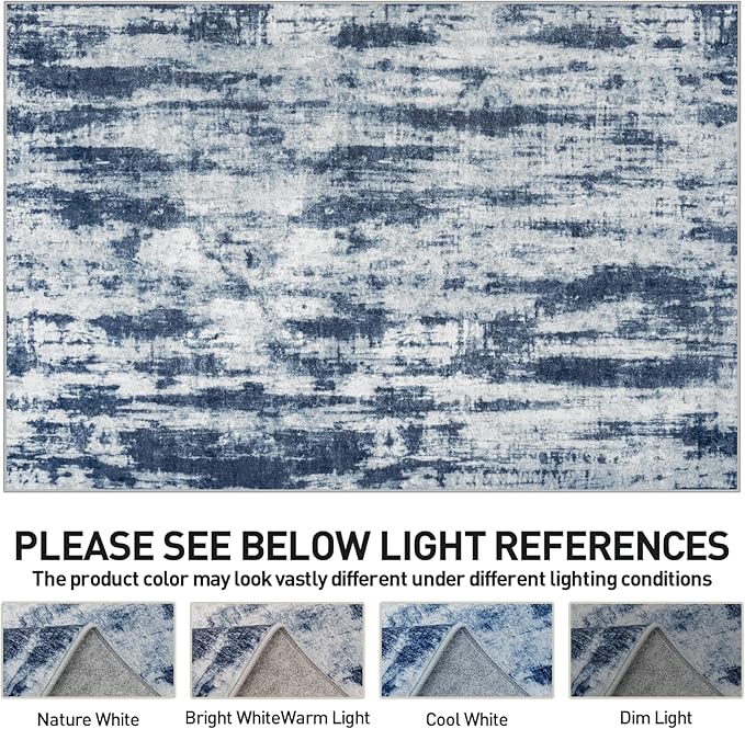 9x12 Area Rugs Washable Rug: Modern Abstract Living Room Rug Soft Anti-Skid - Image 7
