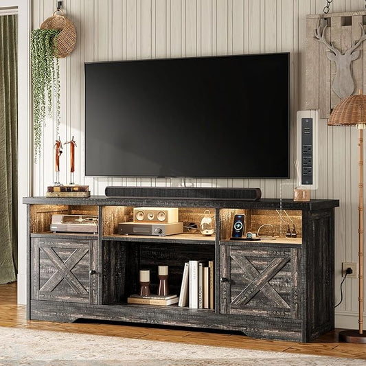 Casaottima TV Stand for 65 Inch TV, Farmhouse Entertainment Center by Casaottima