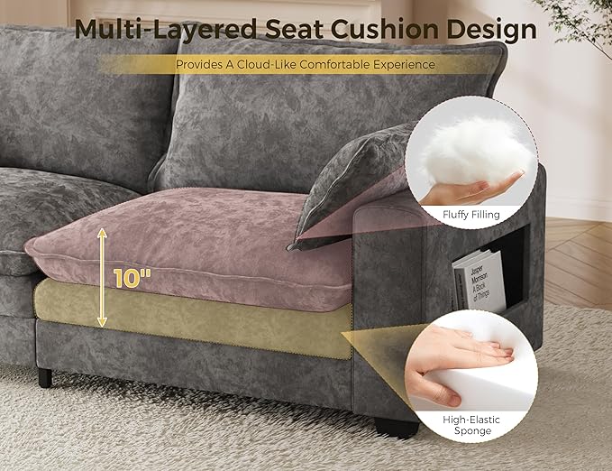 MapleGrace 80" Cloud Loveseat Sofa - Image 5