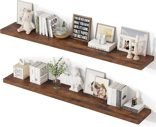 55 Inch Floating Shelves, 12 Inch Deep Floating Shelves by Unknown