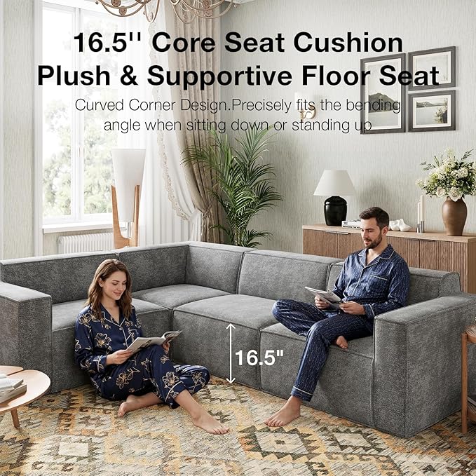 Novilla 176" Modular Sectional Sofa, No Assembly Cloud Sectional Couch - Image 13