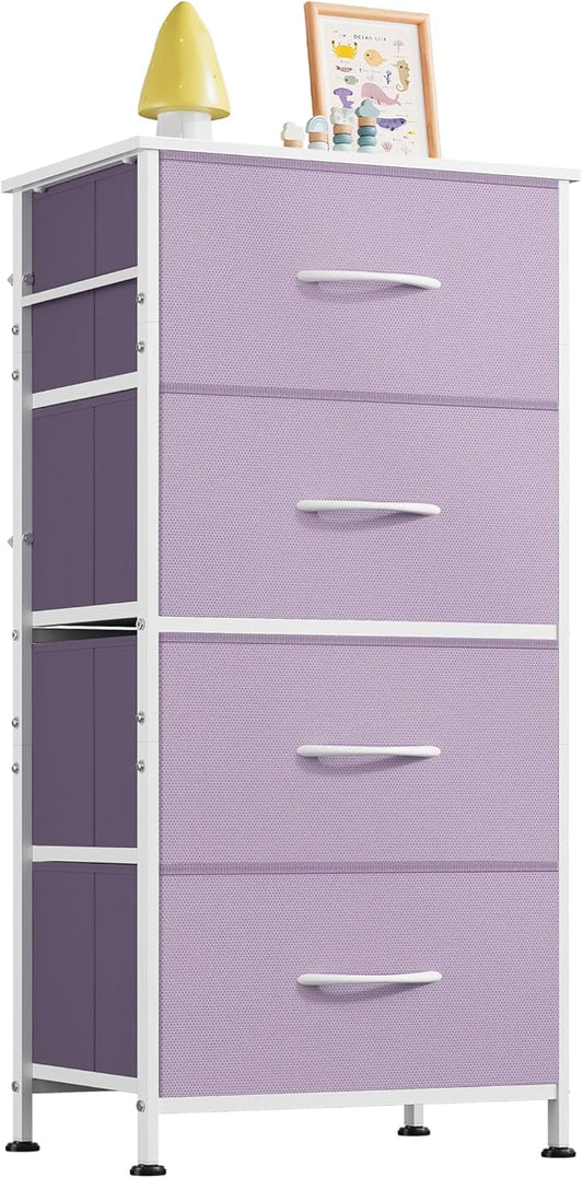 WLIVE Dresser with 4 Drawers, Storage Tower, Organizer Unit, Fabric Dresser by WLIVE