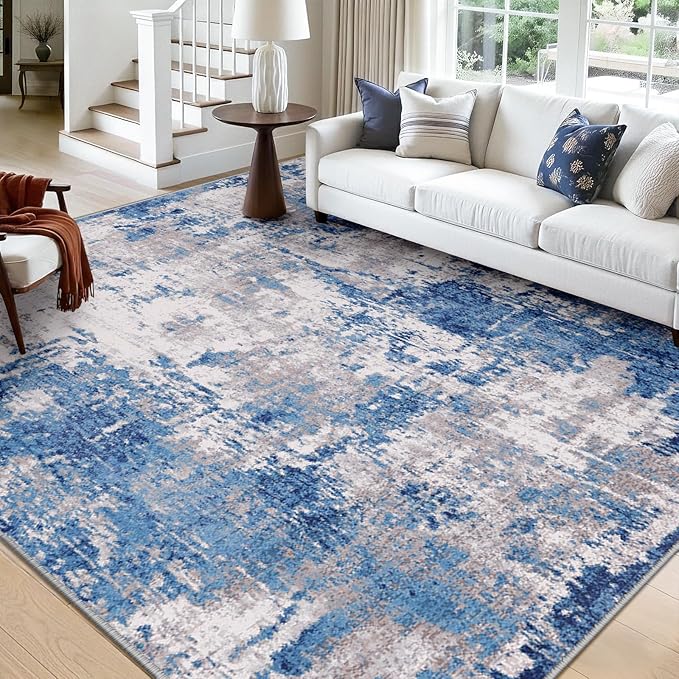 RELEANY Washable Area Rugs Square 10ft Non-Slip Modern Abstract Soft by RELEANY
