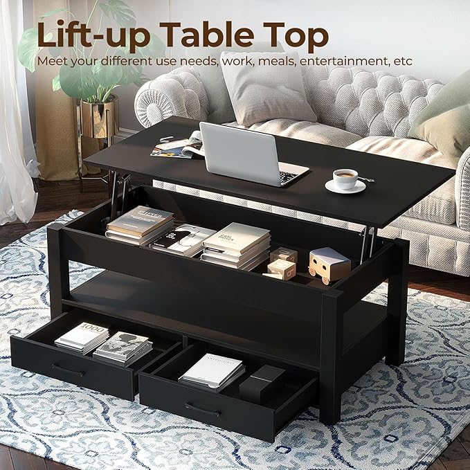 Rolanstar Coffee Table, Lift Top Coffee Table - Image 4