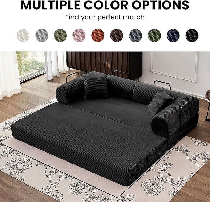 79'' Convertible Sofa Bed, 5-in-1 Folding Boneless Couch, Pull Out Floor Sleeper - Image 8