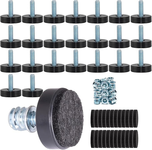 24 Pack 1/4"-20 Thread Leveling Feet by DIYfurniturerepairtools