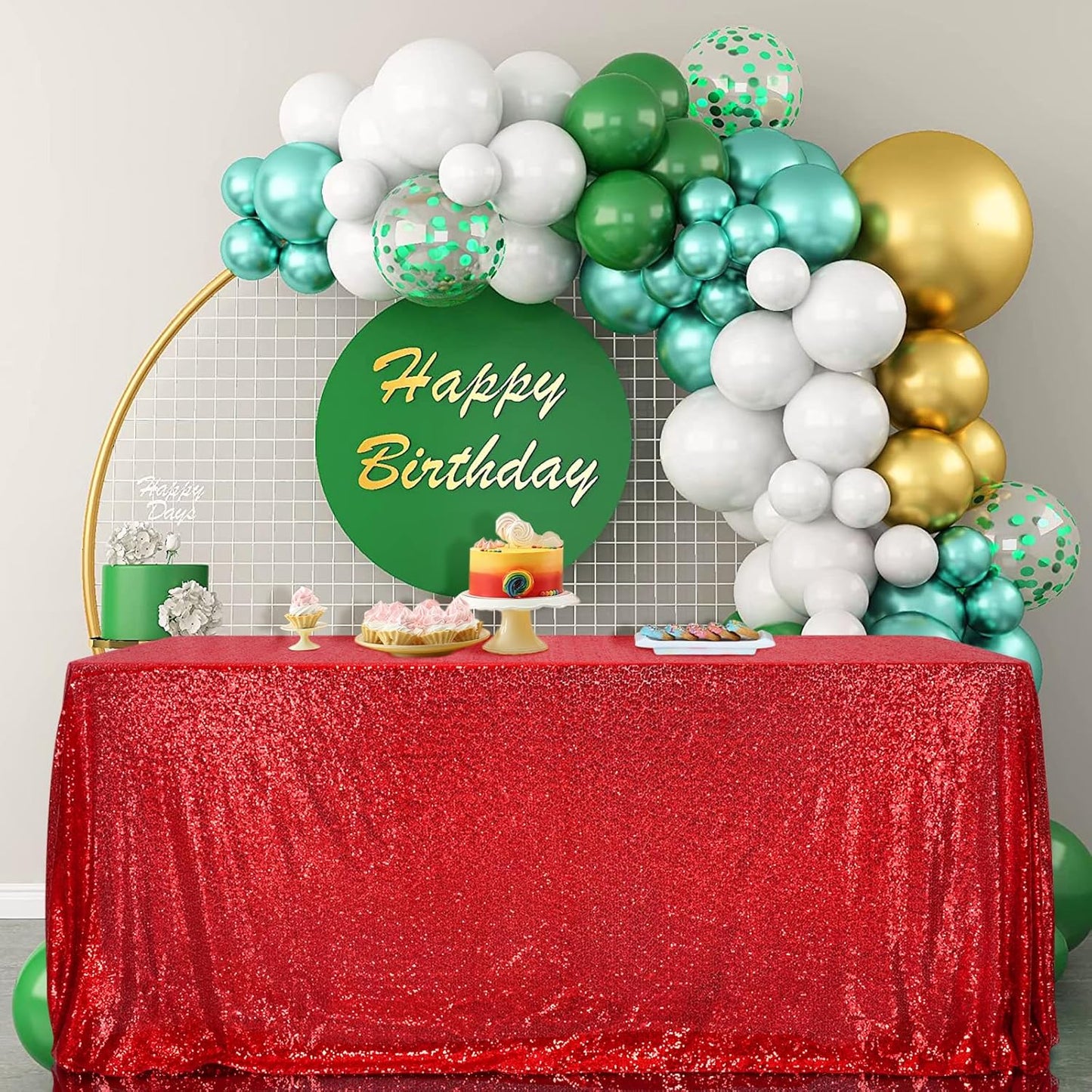 SquarePie Sequin Tablecloth 60 x 102 Inch Red Sparkly Table Linen for Christmas Wedding Party