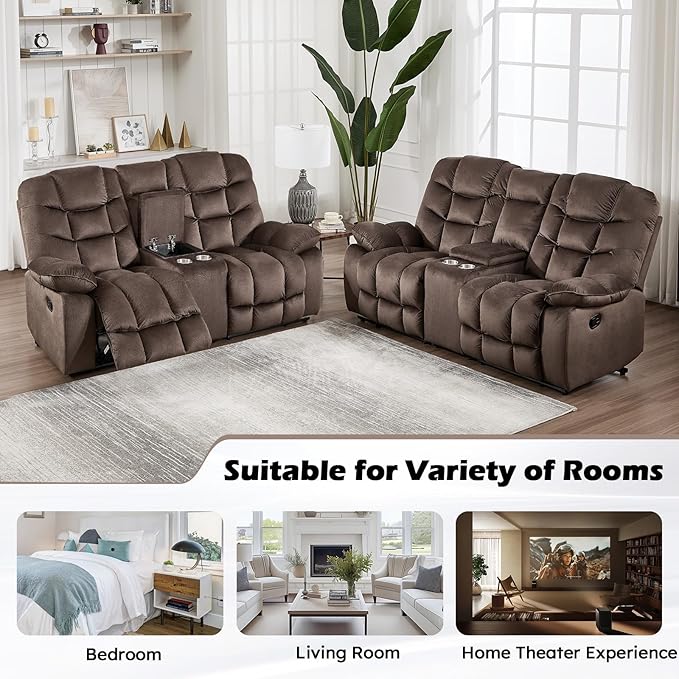 HAOMARKETS Manual Reclining Loveseat Sofa - Image 8