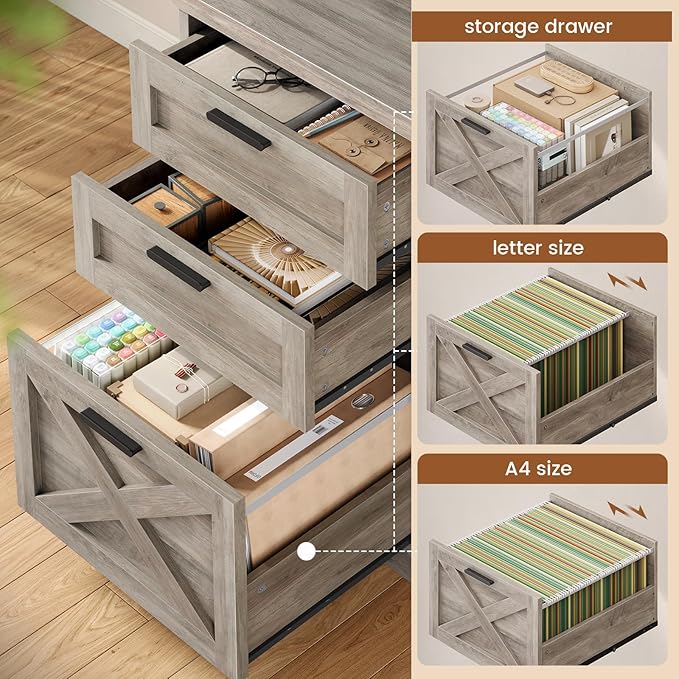 SEDETA Farmhouse 67" L Shaped Desk - Image 3