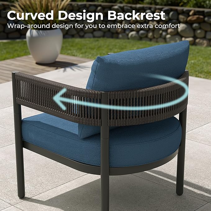 Grand patio 5-Piece Outdoor Furniture Set, 4 Seats Wicker Sofa Conversation Set - Image 6