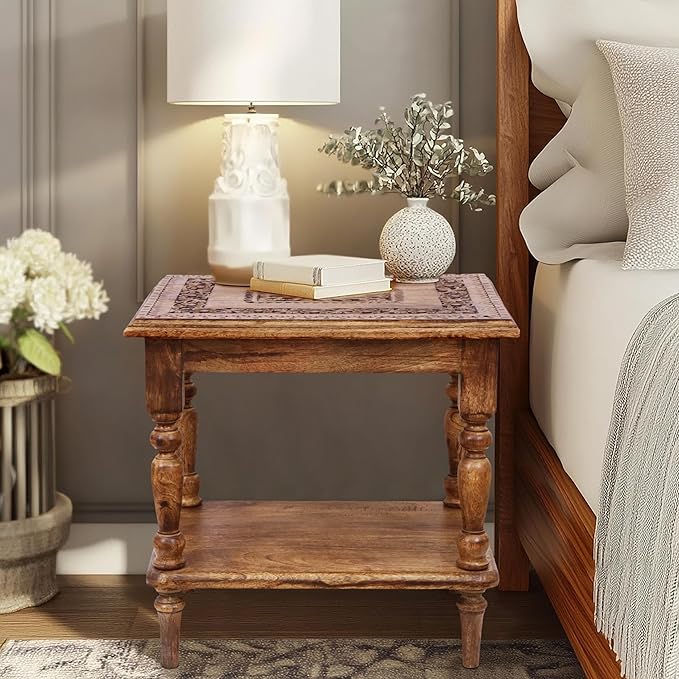 COTTON CRAFT Solid Wood End Table - Image 2
