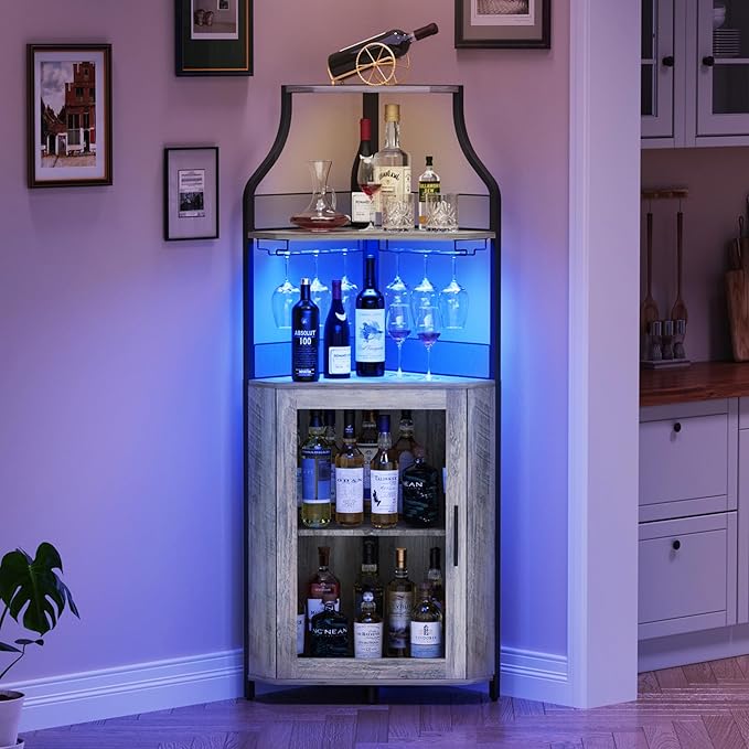 GarveeHome Corner Bar Wine Cabinet - Image 3