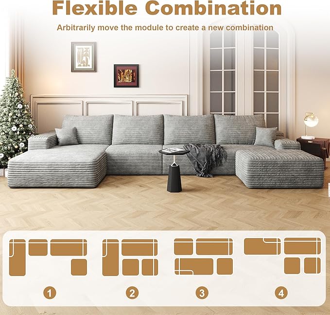 AUGOP 136" Sectional Couches for Living Room Modern Modular Sofa - Image 7
