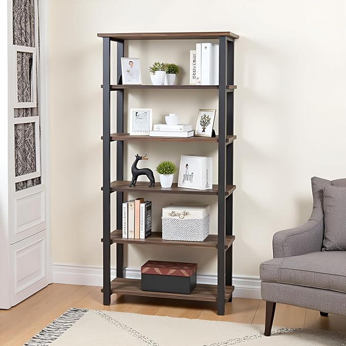 Alaterre Furniture Pomona Living Room 6-Tier Solid Wood Bookcase - Image 7