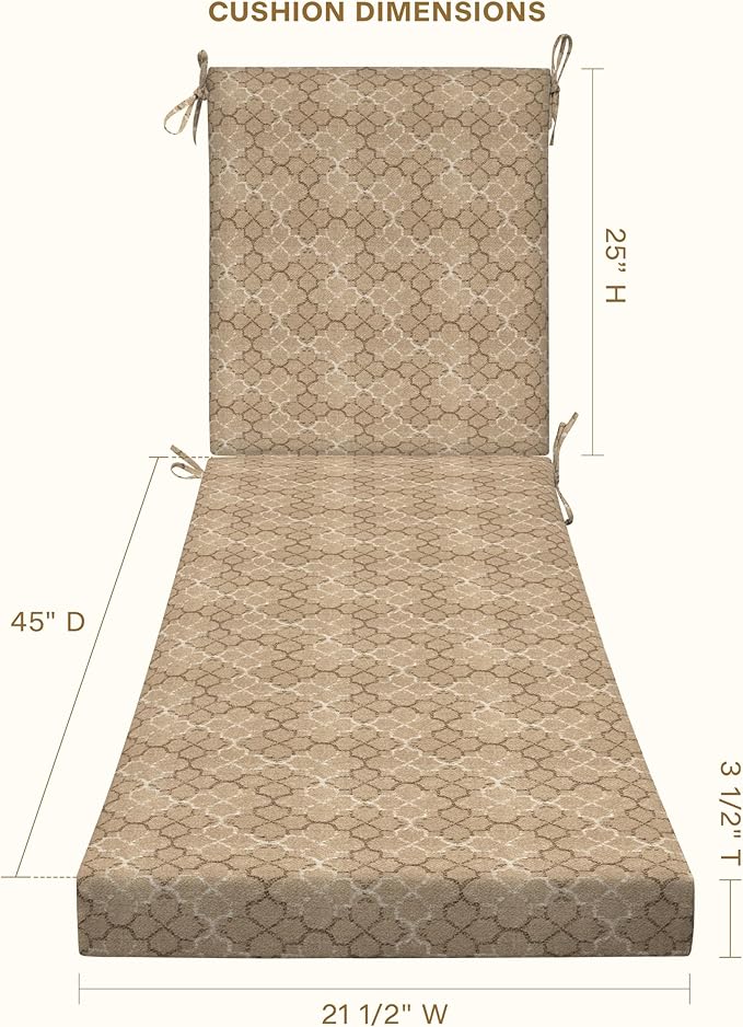 Honeycomb Outdoor Chaise Lounge Cushion - Image 2