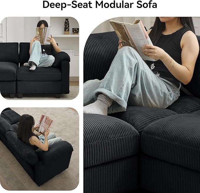 114'' Sectional 4 Seater Couch, Oversized Modular Couches - Image 4