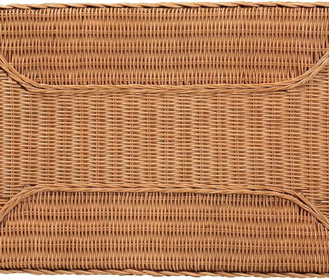 HomeStock Bohemian Side TableRattan & Wood Accent TableHoney Finish26 x 16 x 25 - Image 5