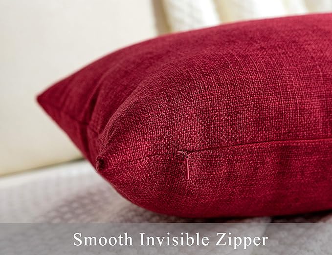 Stellhome Christmas Decorative Rectangle Linen Throw Pillow Covers Solid - Image 3