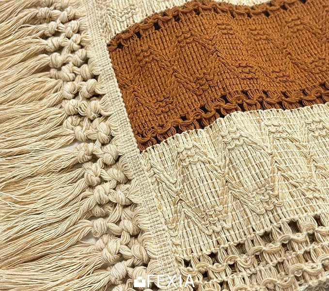 FEXIA Boho Table Runner 48 Inches Long Macrame Summer Decor Coffee Table Cover - Image 3