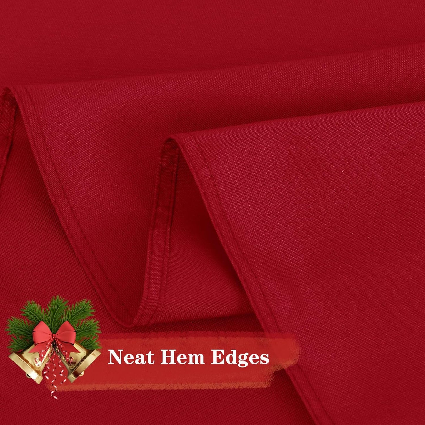 sancua 6 Pack Christmas Red Round Tablecloth 90 Inch, Stain and Wrinkle Resistant Table Cloth - Washable Polyester Decorative Fabric Table Cover for Dining Tables, Buffet Parties and Camping