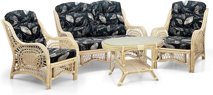 Malibu Lounge Living Accent Armchair Natural Rattan Wicker Handmade Design - Image 5