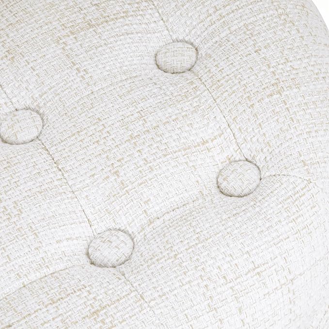 Homepop Home Decor | Upholstered Round Tufted Foot Rest Ottoman | Ottoman - Image 10