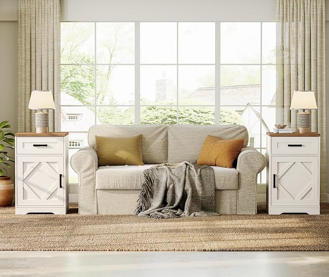 WAMPAT 32" H End Table for Living Room, Rustic Nightstand - Image 6