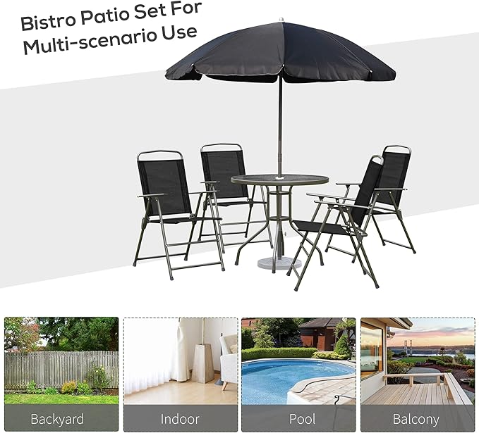 Outsunny 6 Piece Patio Dining Set - Image 5