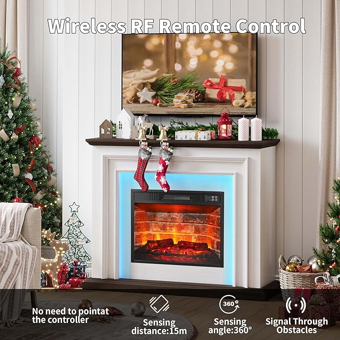 44" LED Lights Electric Fireplace - Image 4