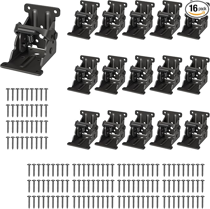 16 Pack Folding Brackets, Self-Lock Hinge by Spiglamm