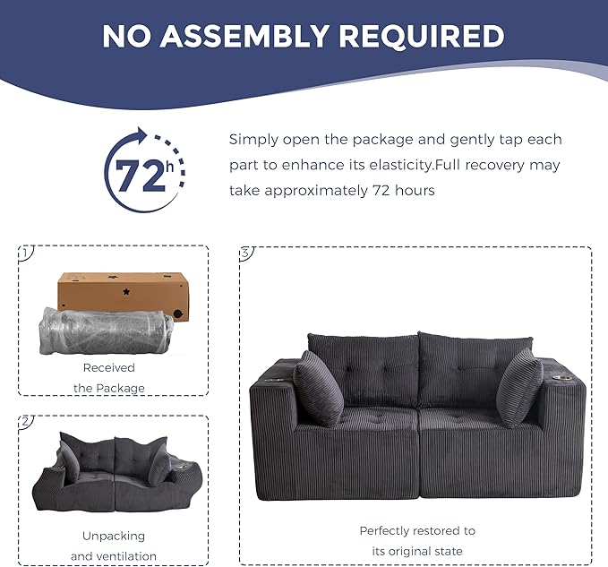 MAXYOYO Modular Sectional Sofa Couch, Loveseat Boneless Cloud Couch - Image 7