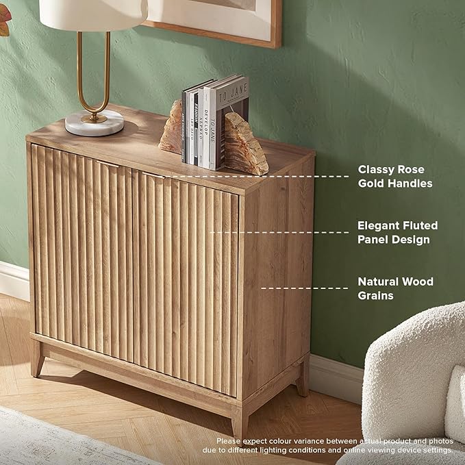 mopio Brooklyn Fluted Storage Cabinet, Modular Accent Buffet Sideboard - Image 3
