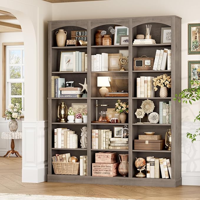 FACBOTALL 71" Triple Wide Bookshelf, 6 Tier Tall Bookshelf, Large Bookcase - Image 5