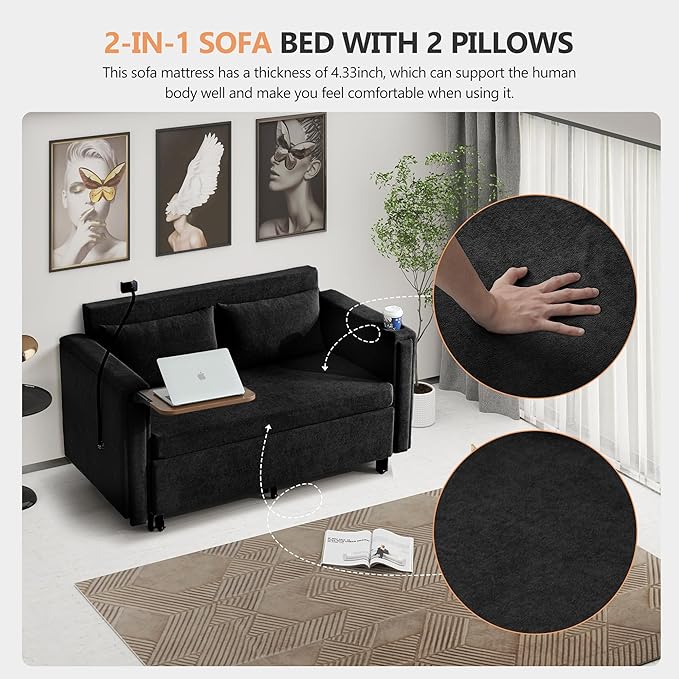 3-in-1 Convertible Sleeper Sofa Couch - Image 4