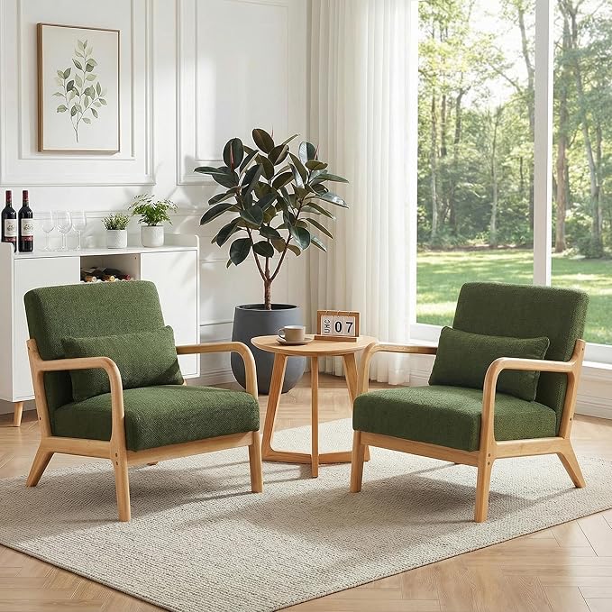 Mid Century Accent Chair, Comfy Arm Chair - Image 3