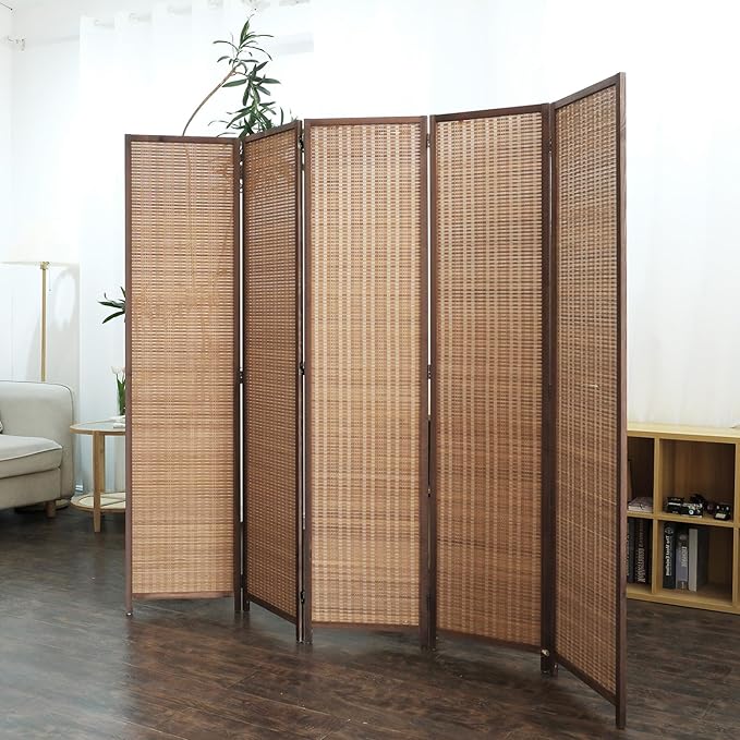 Furnnylane 5 Panel Bamboo Room Divider - Image 5