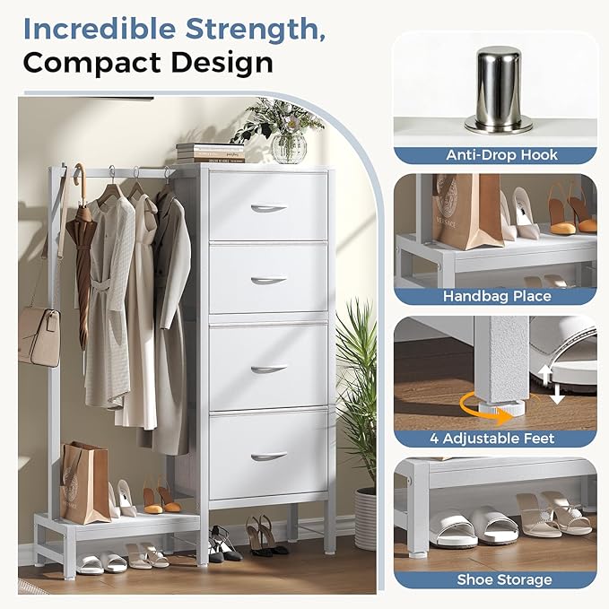 OLIXIS Dresser with Hanging Rack, 4 in 1 Storage Fabric Dresser - Image 6