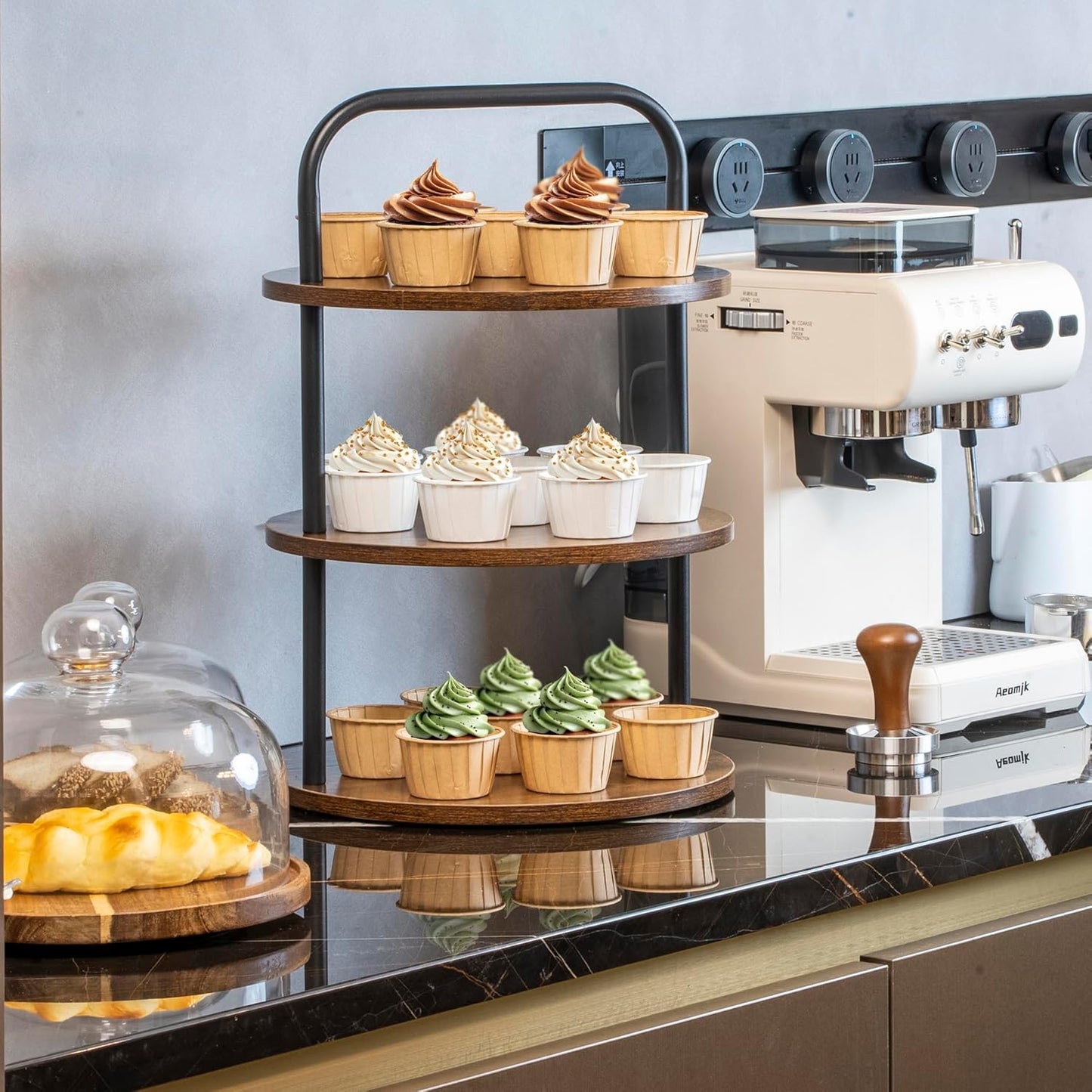 Cupcake Stand 2 Pack, Tower-Style Value Set for 100 Cupcakes - Large 3-Tier Dessert Table Display & Serving Tray Sets, Tiered MDF Cake Stands for Wedding Birthday Baby (Save $10vs Singles)