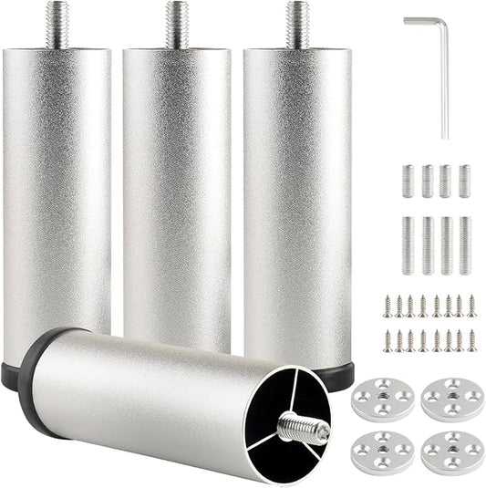 Furniture Support Legs Silver 4.7 Inch Couch Legs Screw in M8 Replacement End by Unknown